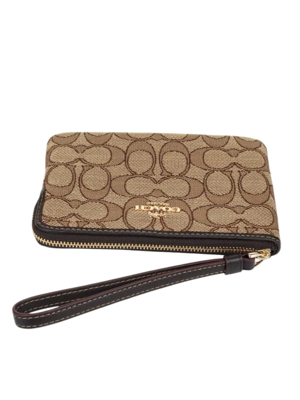 Coach Outline Signature Corner Zip Wristlet - Picture 2 of 4